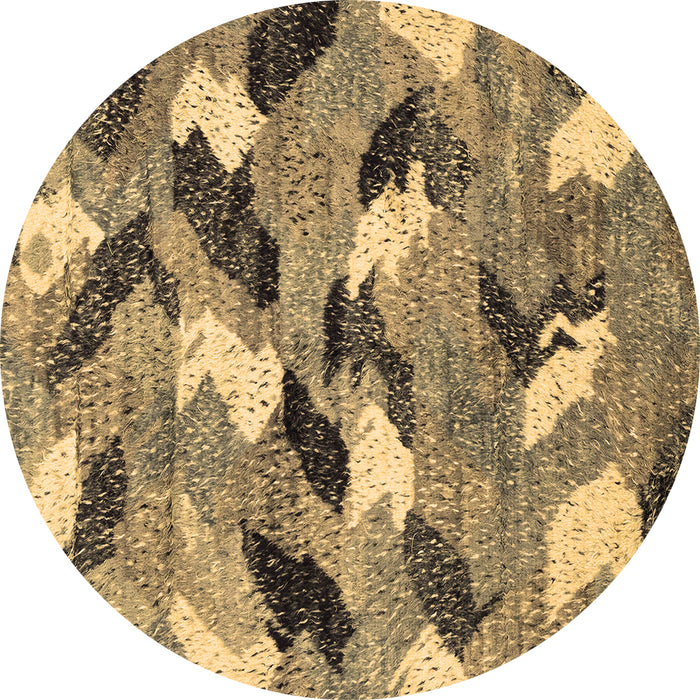 Round Abstract Brown Modern Rug, abs2548brn