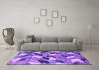 Machine Washable Abstract Purple Modern Rug, wshabs2548pur