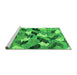 Sideview of Machine Washable Abstract Green Modern Area Rugs, wshabs2548grn