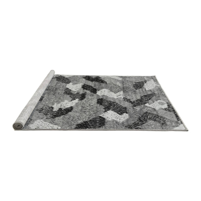 Sideview of Machine Washable Abstract Gray Modern Rug, wshabs2548gry