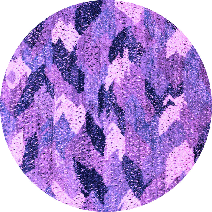 Round Abstract Purple Modern Rug, abs2548pur