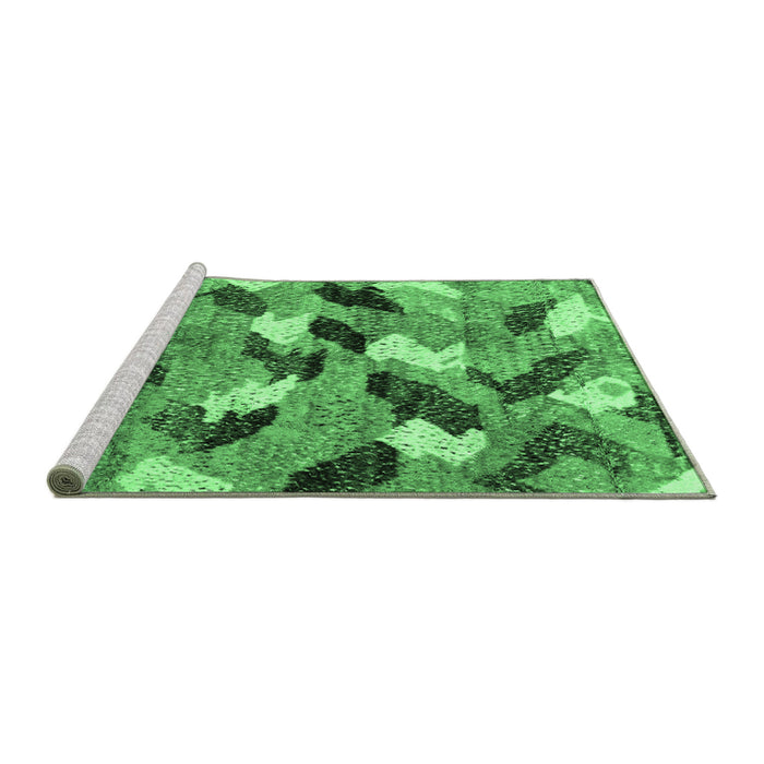 Sideview of Machine Washable Abstract Emerald Green Modern Area Rugs, wshabs2548emgrn