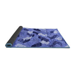 Sideview of Abstract Blue Modern Rug, abs2548blu