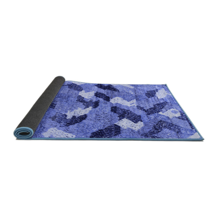 Sideview of Abstract Blue Modern Rug, abs2548blu