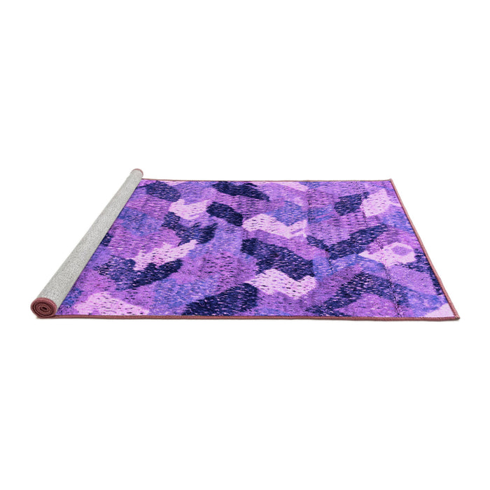 Sideview of Machine Washable Abstract Purple Modern Area Rugs, wshabs2548pur