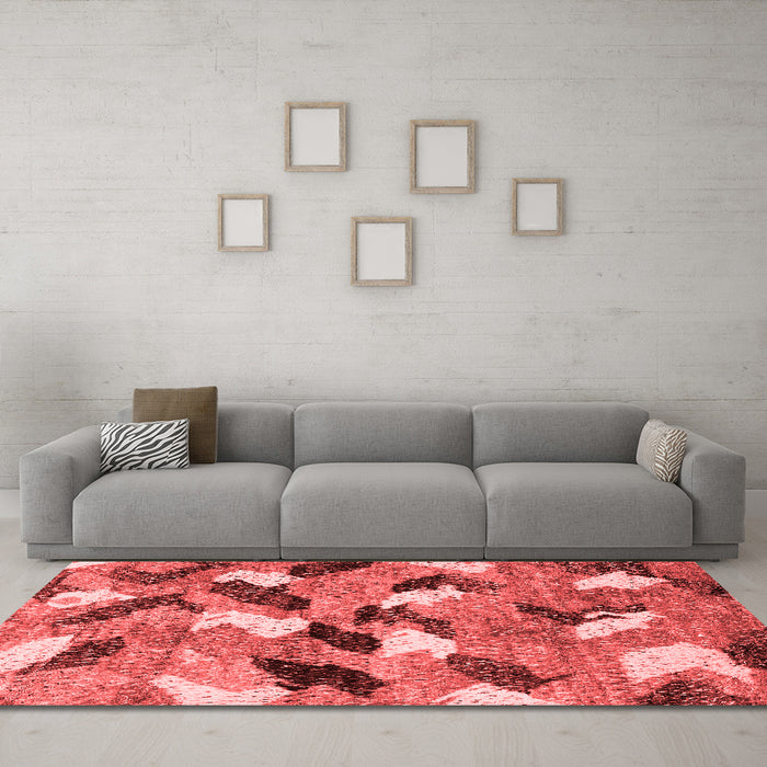 Modern Red Washable Rugs