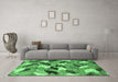 Machine Washable Abstract Emerald Green Modern Area Rugs in a Living Room,, wshabs2548emgrn