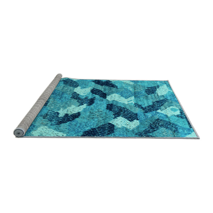 Sideview of Machine Washable Abstract Light Blue Modern Rug, wshabs2548lblu