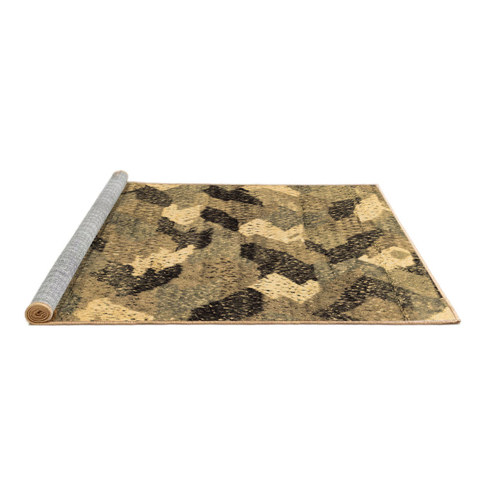 Sideview of Machine Washable Abstract Brown Modern Rug, wshabs2548brn