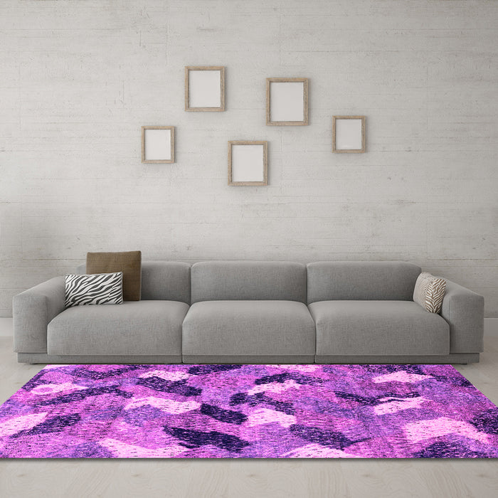 Machine Washable Abstract Pink Modern Rug in a Living Room, wshabs2548pnk