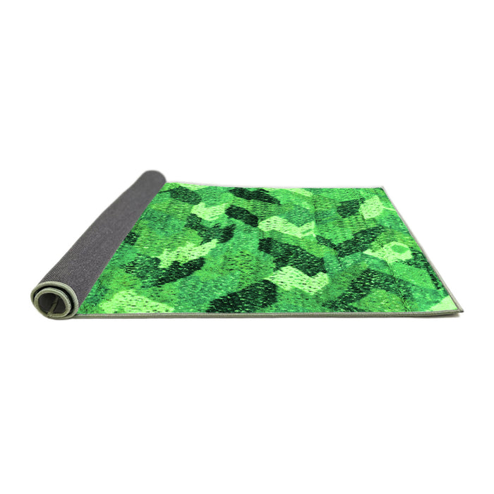 Sideview of Abstract Green Modern Rug, abs2548grn