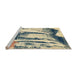 Sideview of Machine Washable Abstract Brown Gold Rug, wshabs2549