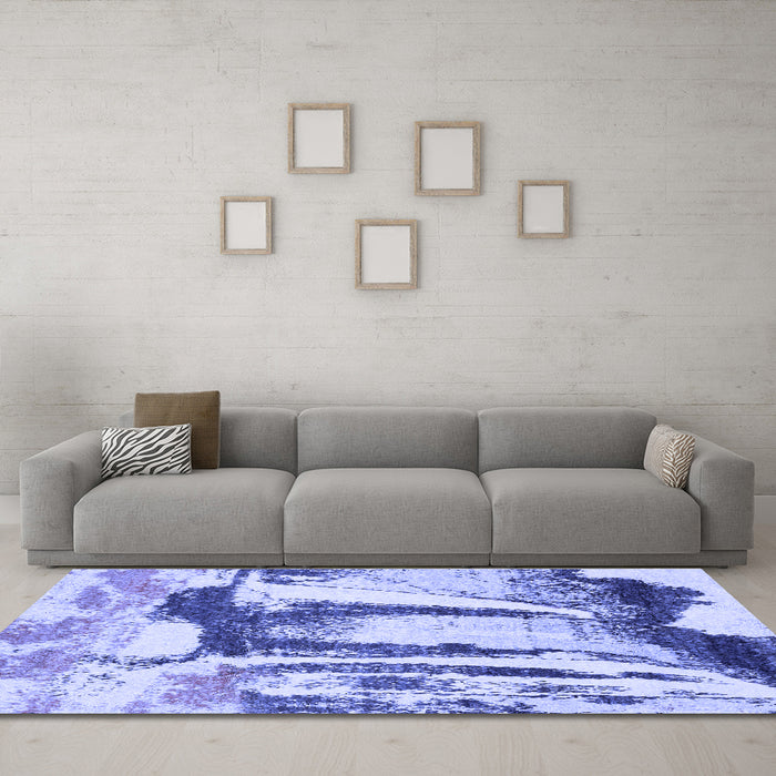 Machine Washable Abstract Blue Modern Rug in a Living Room, wshabs2549blu