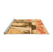 Sideview of Machine Washable Abstract Orange Modern Area Rugs, wshabs2549org