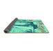 Sideview of Abstract Turquoise Modern Rug, abs2549turq