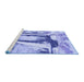 Sideview of Machine Washable Abstract Blue Modern Rug, wshabs2549blu