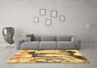 Machine Washable Abstract Brown Modern Rug in a Living Room,, wshabs2549brn