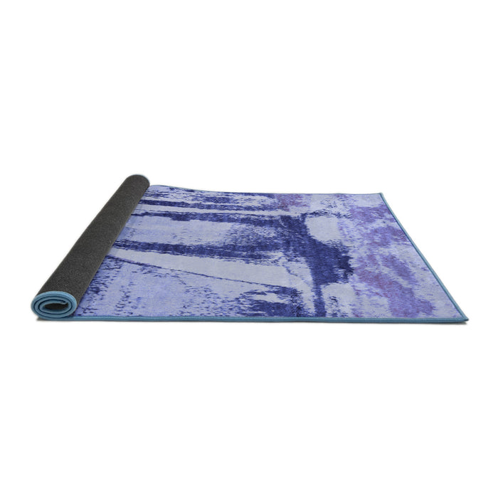 Sideview of Abstract Blue Modern Rug, abs2549blu