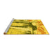 Sideview of Machine Washable Abstract Yellow Modern Rug, wshabs2549yw