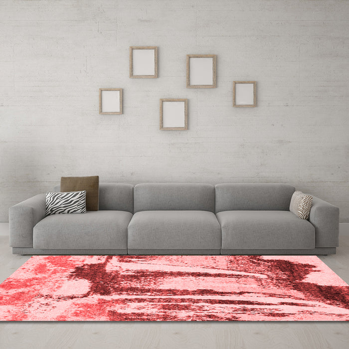 Modern Red Washable Rugs