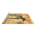 Sideview of Machine Washable Abstract Brown Modern Rug, wshabs2549brn