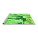 Sideview of Machine Washable Abstract Green Modern Area Rugs, wshabs2549grn