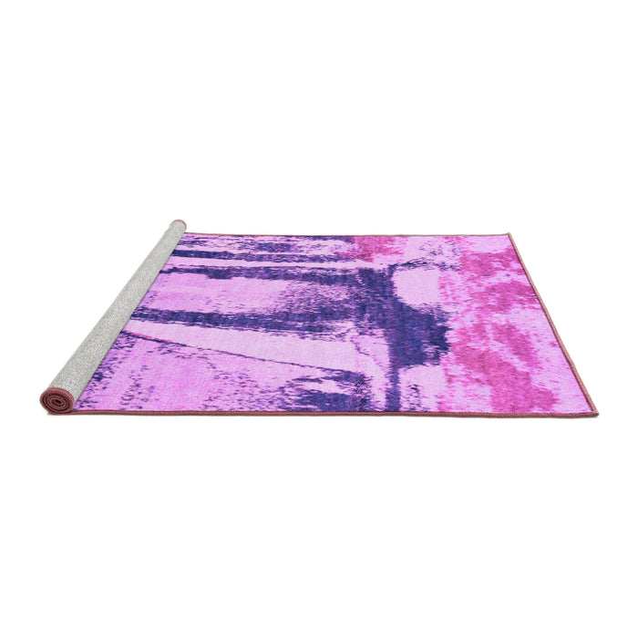 Sideview of Machine Washable Abstract Purple Modern Area Rugs, wshabs2549pur