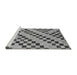 Sideview of Machine Washable Checkered Gray Modern Rug, wshabs254gry