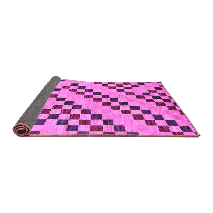 Sideview of Checkered Purple Modern Rug, abs254pur