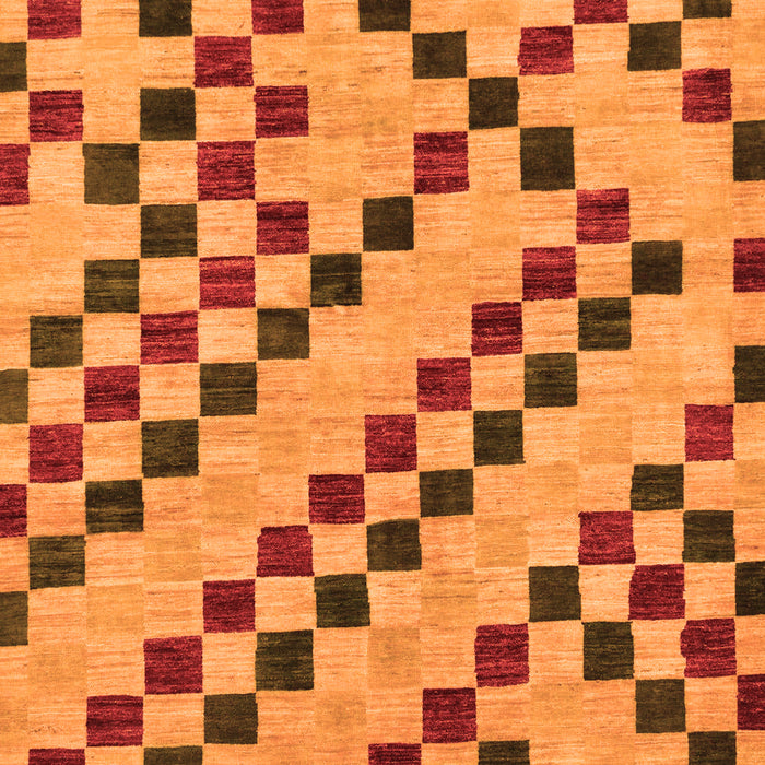 Checkered Orange Modern Rug, abs254org