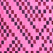 Square Checkered Pink Modern Rug, abs254pnk