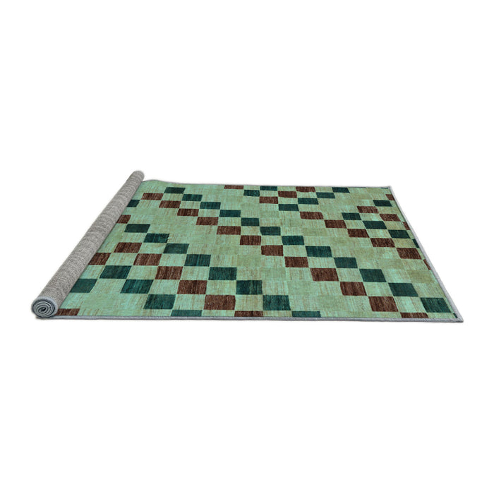 Sideview of Machine Washable Checkered Light Blue Modern Rug, wshabs254lblu