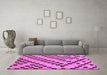 Machine Washable Checkered Purple Modern Area Rugs in a Living Room, wshabs254pur