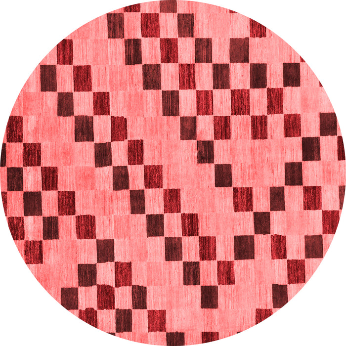 Machine Washable Checkered Red Modern Rug, wshabs254red