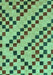 Machine Washable Checkered Turquoise Modern Area Rugs, wshabs254turq