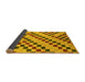 Sideview of Checkered Yellow Modern Rug, abs254yw