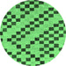 Round Checkered Emerald Green Modern Rug, abs254emgrn