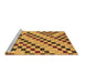 Sideview of Machine Washable Checkered Brown Modern Rug, wshabs254brn