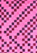 Machine Washable Checkered Pink Modern Rug, wshabs254pnk