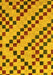 Checkered Yellow Modern Rug, abs254yw