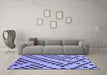 Machine Washable Checkered Blue Modern Rug in a Living Room, wshabs254blu