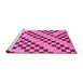 Sideview of Machine Washable Checkered Pink Modern Rug, wshabs254pnk