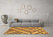 Machine Washable Checkered Brown Modern Rug in a Living Room,, wshabs254brn