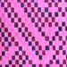 Square Machine Washable Checkered Purple Modern Area Rugs, wshabs254pur