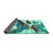 Sideview of Abstract Turquoise Modern Rug, abs2550turq