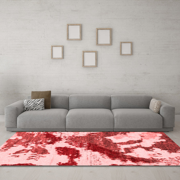 Modern Red Washable Rugs
