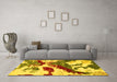 Machine Washable Abstract Yellow Modern Rug in a Living Room, wshabs2550yw