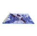 Sideview of Machine Washable Abstract Blue Modern Rug, wshabs2550blu