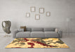 Machine Washable Abstract Brown Modern Rug in a Living Room,, wshabs2550brn
