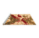 Sideview of Machine Washable Abstract Orange Modern Area Rugs, wshabs2550org